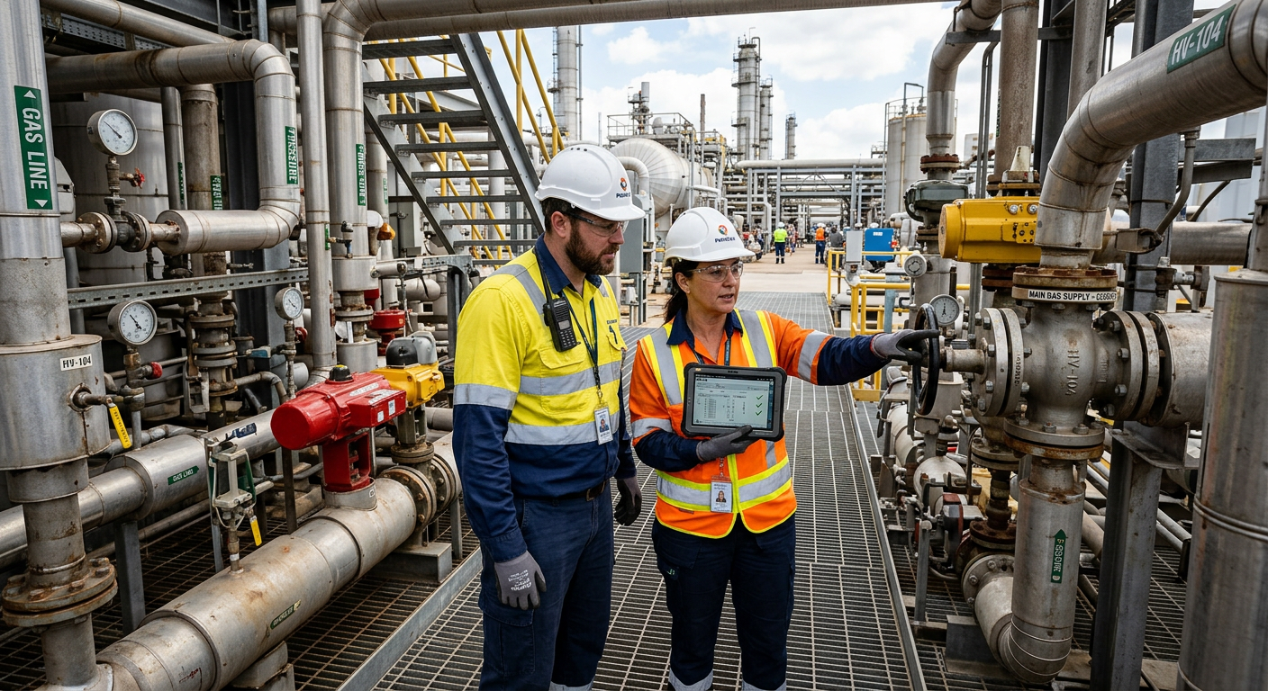 Technicians performing industrial maintenance